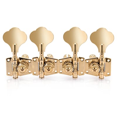 Guitarworks Basgitaar Stemmechaniek, 2 per zijde, Goud