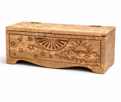 Sun & Moon Carved Sliding Box