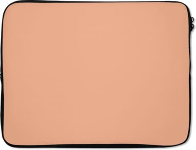 Laptophoes 17 inch - Abrikoos - Roze - Pastel - Effen - Kleur - Laptop sleeve - Binnenmaat 41x28 cm - Zwarte achterkant - Back to school spullen - Schoolspullen jongens en meisjes middelbare school - Macbook air hoes - Chromebook sleeve
