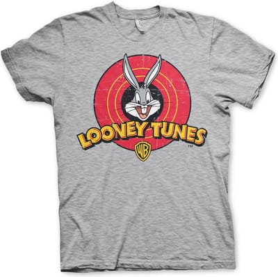Looney Tunes T-shirt met verweerd logo, heathergrijs