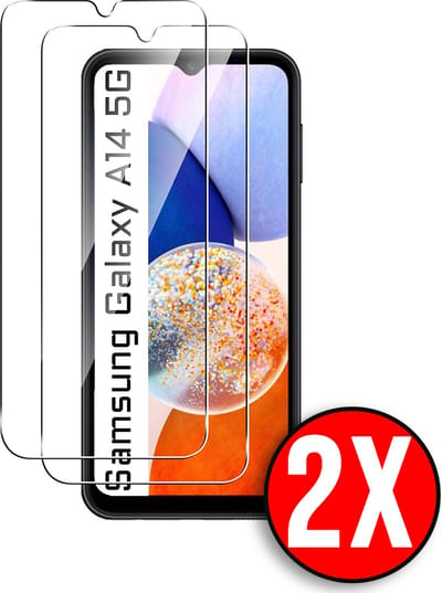 Casemania Glas Geschikt voor Samsung Galaxy A14 - Screenprotector Glas Gehard Tempered Glass - 2 Stuks