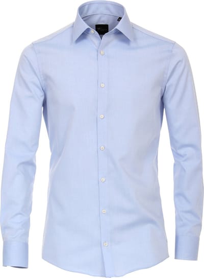VENTI modern fit overhemd - mouwlengte 7 - lichtblauw - Strijkvrij - Boordmaat: 44 (EU maat: XL)