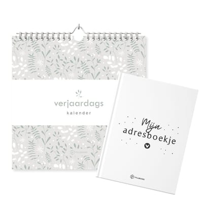 Fyllbooks Verjaardagskalender met Adresboekje Voordeelset – Botanical