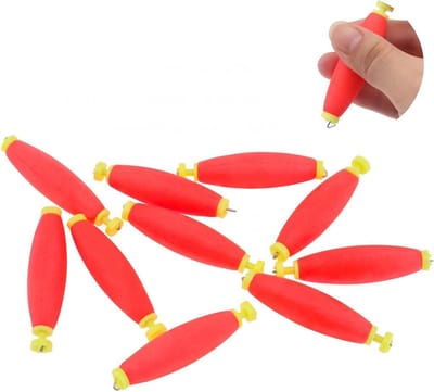 Set van 10 Gewogen Vissersbobbers met Snap-On Bevestiging - Ideaal voor Vissen, Vlotters en Accessoires voor Vissers