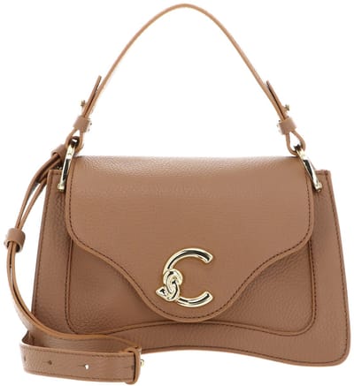COCCINELLE Leren Schoudertas Handtas C-Me Grained Leather Handbag Skin Lichtbruin