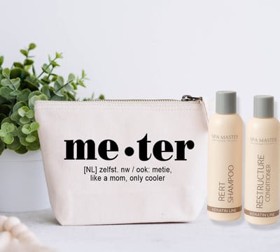 Cadeauset meter - Toilettas met producten - Cadeau meter - Metie - Haarproducten
