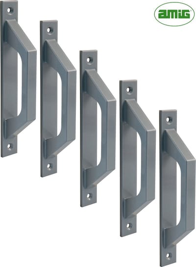 AMIG Deurgreep Schuifdeur – 198x25mm – Aluminium – Loftdeur - Mat Zilver - 5 Stuks