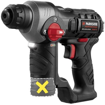 PARKSIDE PERFORMANCE® 12 V Boorhamer zonder accu - Slagenergie: 1,1 Joule - Slagfrequentie: 0/6575 min⁻¹ - Tot 10x langere levensduur van de motor - Tot 37 % hogere slagfrequentie - Tot 10 % hogere slagenergie