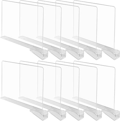 Set van 10 heldere acryl scheidingswanden voor kasten, verstelbare kledingorganizers, ideaal voor boekenplanken en keukens