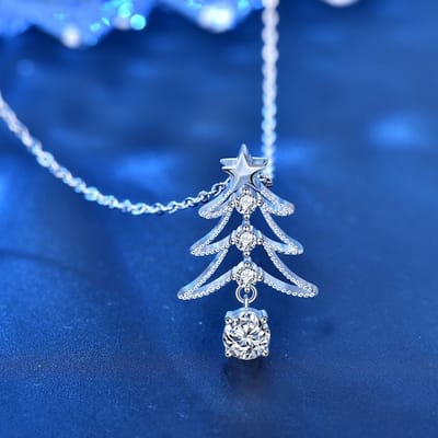 Sprankelende Moissaniet Kerstboom Ketting