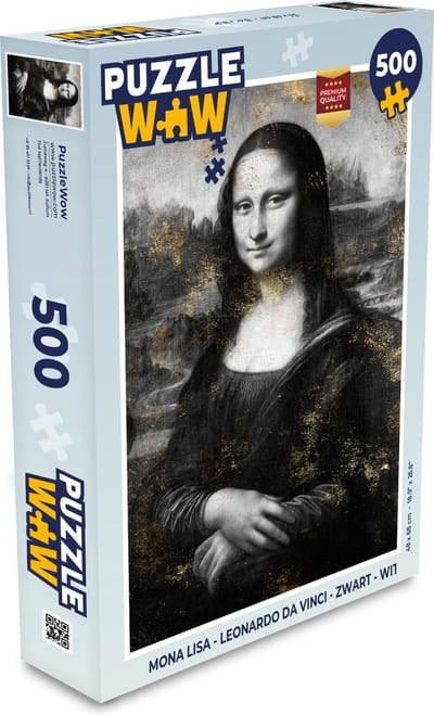 Puzzel Mona Lisa - Leonardo da Vinci - Zwart - Wit - Legpuzzel - Puzzel 500 stukjes