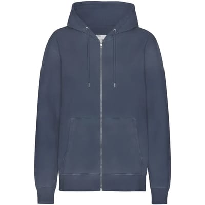Hooded sweatshirt met rits Colorful Standard Classic Organic Neptune Blue