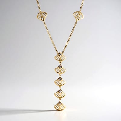 Cavill - Zilveren Halsketting - 925 Sterling Zilver Verguld - 7 I2 Champagne Diamanten 0 158 ct - Ronde Briljant - Elegante Dames Sieraden