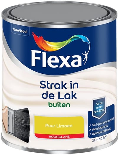 Flexa - Strak In De Lak Buitenlak Hoogglans - Puur Limoen - Mengverf - 1 L