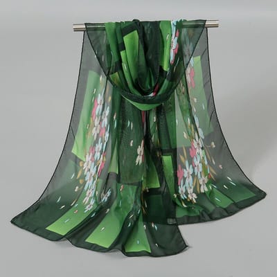 Zomer Chiffon Bedrukte Sjaal Modieuze Decoratie Dames Sjaal Veelzijdige Nekbescherming Sjaal 150-45cm gray