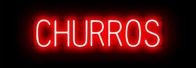CHURROS - Lichtreclame Neon LED bord verlicht | SpellBrite | 72 x 16 cm | 6 Dimstanden & 8 Lichtanimaties | Reclamebord neon verlichting