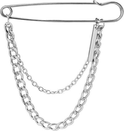 Fako Bijoux® - Sierspeld - Sjaalspeld - Vestsluiting - Vestspeld - Ketting - Staafje - Zilverkleurig