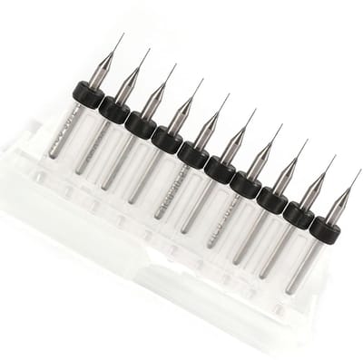 10-delige set hardmetalen boorpunten voor PCB van 8 mm tot 1.4 mm (0.3 mm)