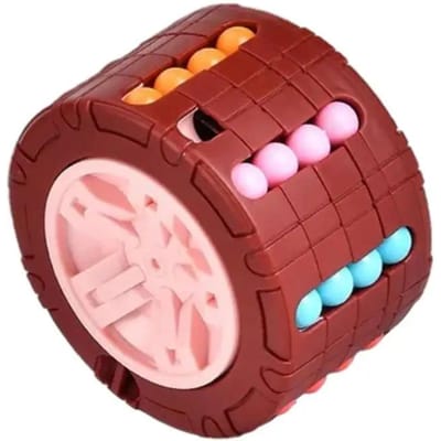 Jeu de Cube Cylindre 3D Haricot Magique Rotation Glissement pour Enfants Adultes Soulagement du Stress Puzzles Rotatifs Éducation Intelligence Enfants rouge