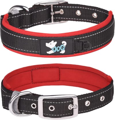 Zachte neopreen gewatteerde halsband voor honden, reflecterend en verstelbaar, geschikt voor alle rassen