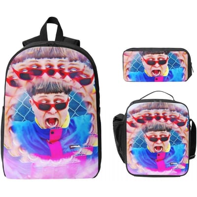 3 Stuks RIP Oliver Tree 1993-2026 Rugzak Set voor Kinderen Etui Sets Schooltas Sets met Lunchbox Voor Schoolleerlingen Daypack