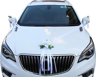 Bruiloft autoversiering, autodecoratie, bruiloft, motorkap, roos, bloemen, decoratie, auto, sieraden, bruiloft, slinger, bruiloftsauto, decoratie, bruiloftsdecoratie, auto, wit