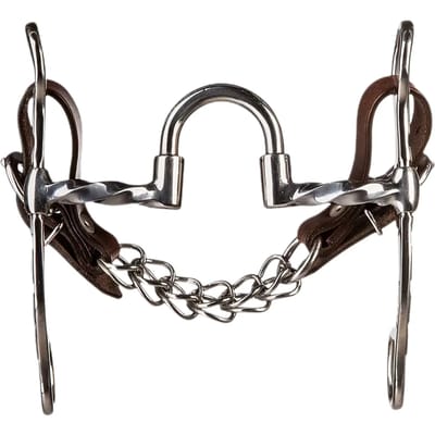 Mors western snaffle voor paard met gedraaide stangen en hoog gepolijst bit Metalab BF