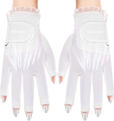 Zomerse Golfhandschoenen - Vingerloos Ademend - Sporten Buiten - Verstelbare Sluiting - 18-21cm - Multicolor