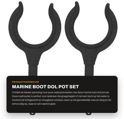 Dailygoods- Hengelhouder Draagbaar en Compact - Bootroeislotenset - Kunststof - Corrosiebestendig - Lichtgewicht - Versterkte Rubber Constructie - Roeihouder
