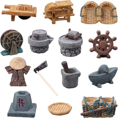 Miniatuur Tuinaccessoires Set van 14 Stukken met Boerderij Gereedschap voor Decoratie van Sprookjestuinen en Miniatuurtuinen