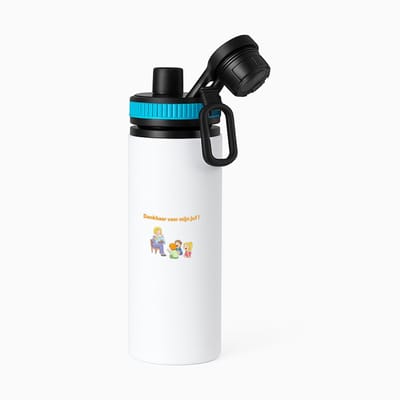 Hacebo® - dankbaar voor mijn juf waterfles met draaidop blauw - Juf - leraressen - verjaardag - cadeautje voor juf - juf artikelen - kado - geschenk - gift - verjaardagscadeau - juffendag - water fles - 850ML