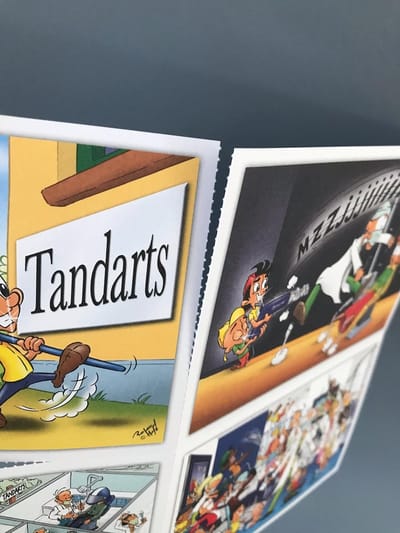 Cartoon PRINTKAARTEN 5000 stuks formaat A4 - voor printer - met scheurperforatie te verdelen in 20000 kaarten formaat A6 - Tandartsenpraktijk