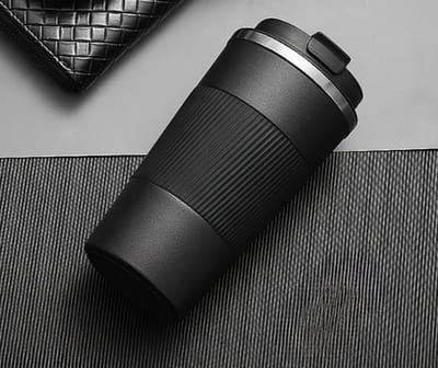 Dutchers® Thermosbeker 380ml - Lekvrij beker - Koffie to go - Travelmug - Travel Mug - Zakelijk Zwart