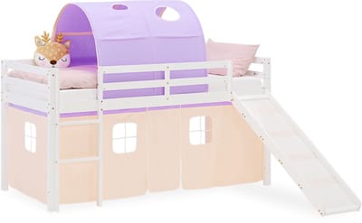 Homestyle4u Hoogslaper - 90x200 cm - perzik - met glijbaan