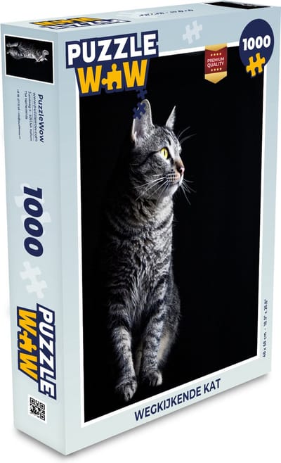 Puzzel Wegkijkende kat - Legpuzzel - Puzzel 1000 stukjes volwassenen