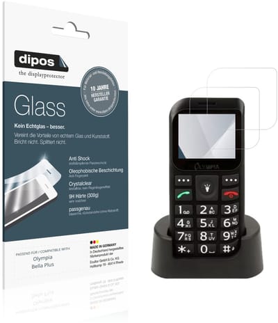dipos – 2x Pantserfolie geschikt voor Olympia Bella Plus | 9H Screenprotector