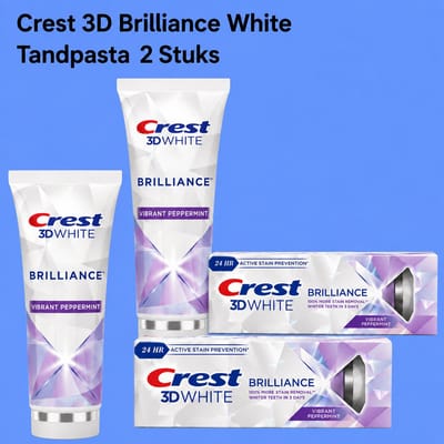 Crest 3D Brilliance White Tandpasta – 121 g (2 stuks) – Geavanceerde Whitening Tandpasta – Verwijdert Oppervlaktevlekken, Verhelderde Tanden & Zorgt voor een Stralend Witte, Gezonde Glimlach
