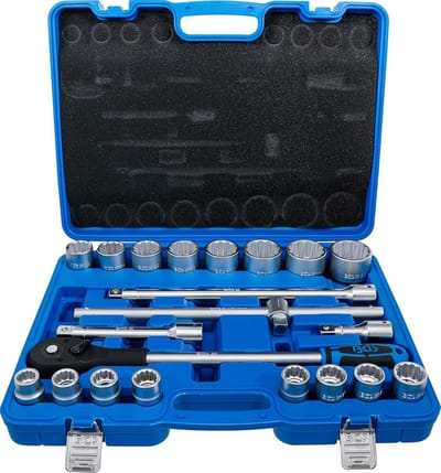 Dopsleutelset Twaalfkant Aandrijving 20 mm (3/4 inch) 21-delig Gereedschap Set