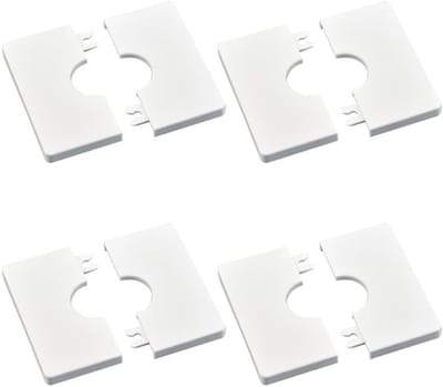 Pijpwandafdekkingen, 4 Stuks ABS Kunststof, Vierkante Rozenplaten, Zelfklevende Buiskapafdekkingen, Decoratieve Douchepijpafdekkingen voor Buiskapdecoratie Diameter 28mm (Wit)