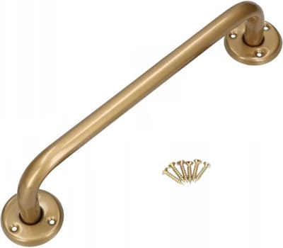 Gouden Wandbeugel - Extra Grip - 40 cm - Handgreep / Wandgreep Voor Badkamer / Douche / Toilet - Toiletbeugel - Badgreep - Douchegreep - Non-Slip Grab Bar - Keuken - Trap - Handgreep Keukenkastjes - Veiligheidsgreep - Inclusief Schroeven