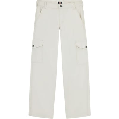 Vrouwenbroek Dickies cargo eenden canvas - wit