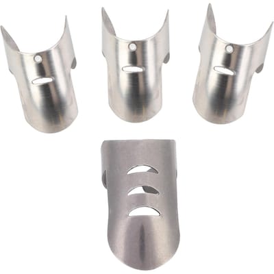 4 stuks Professionele Roestvrijstalen Veilige Snij Vingerbeschermer Kookgereedschap Vingerbeschermer gray