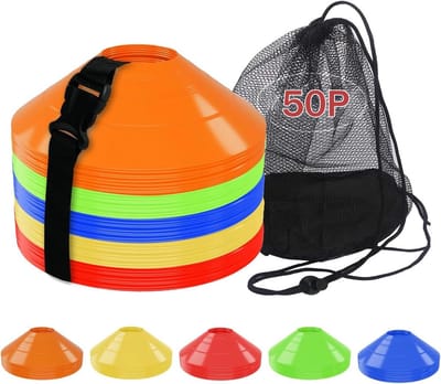 60 Stuks Voetbal Cones met Draagtas voor Agility Training