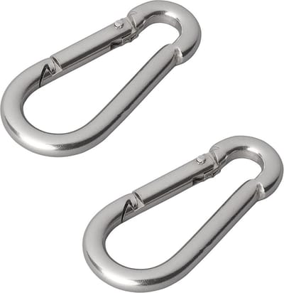 ProPlus Karabijnhaak - RVS - 5 x 50 mm - Chroom - 2 stuks