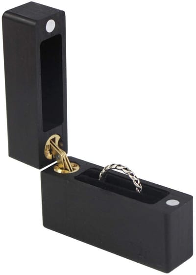 JHUBERS- Sieradenbox Handgemaakt - Ringdoosje - Houten Ringdoos - Draagbaar - Groot/Klein - Afmetingen 6 x 1,8 x 4,2 cm