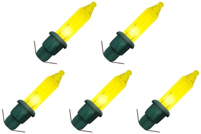 OE Lightning Reserve Kerstlampjes - 5 stuks - Groene Insteek Fitting - 2.5V/0.425W - Geel Licht