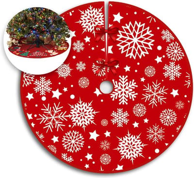 Q2P - Kerstboomrok - Sneeuwvlok - Kerstversiering - Kerstkleed - Kerstboomkleed - Kerstdecoratie - Kerst - Decoratie - Goud - 90cm