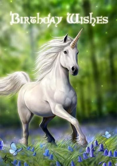 Anne Stokes verjaardagskaart Unicorn