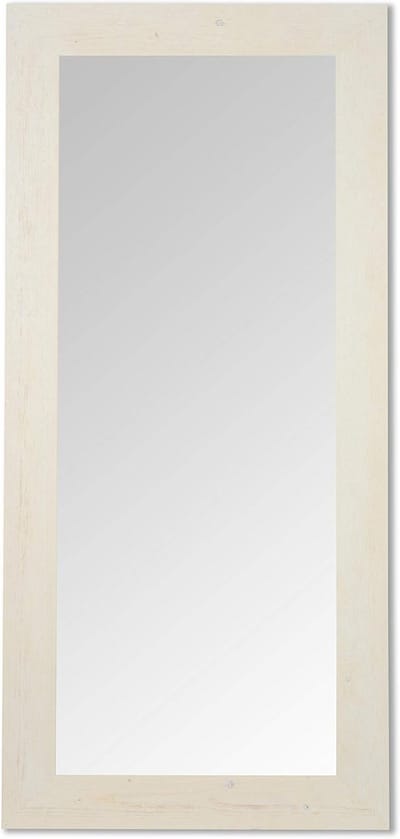Grote Shabby Chic Wandspiegel met Houten Frame van Sparrenhout (82x182 cm)