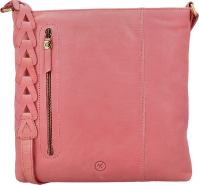 Hide & Stitches Daydreamer Crossbody Schoudertas - Leren Dames Tas - Lichtroze
